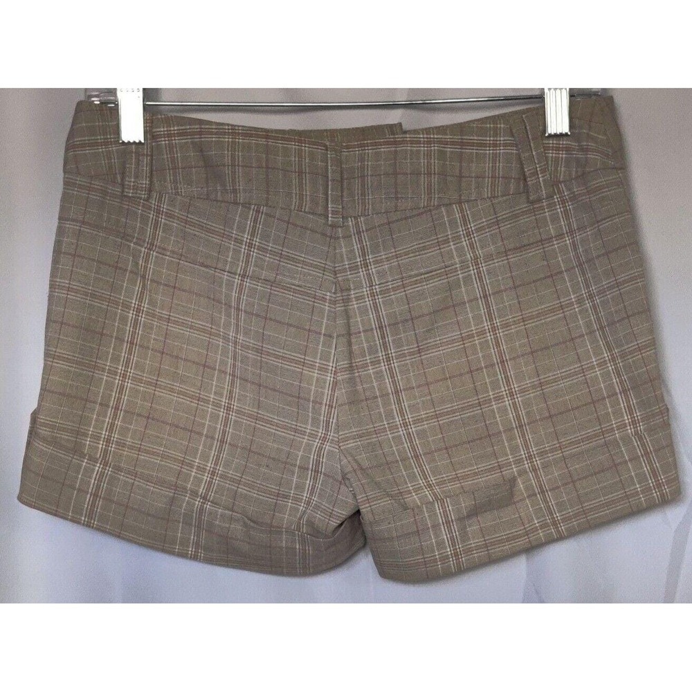 Tracy Evans Womens Light Brown Red - Plaid Short-shorts‎ Size 3 - Picture 5 of 8